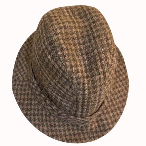 Country Gentleman Trilby Hat Brown Wool Houndstooth Tweed VTG England Grandpacor - Picture 4 of 13